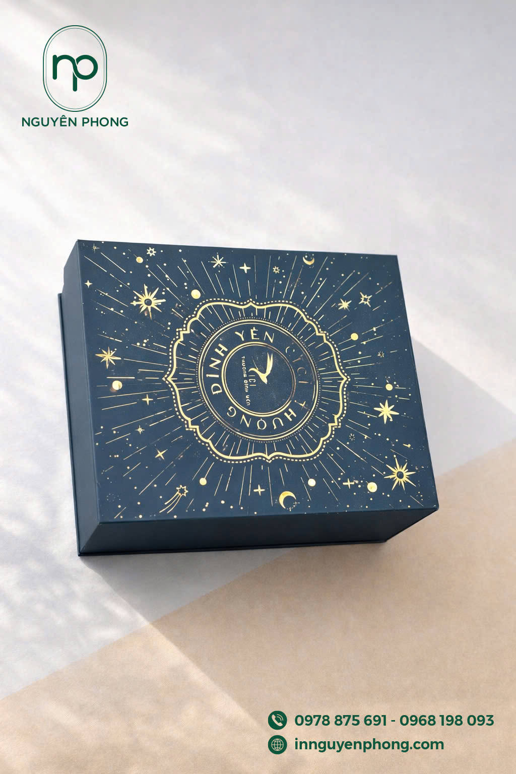 Mẫu hộp đựng yến sào in ép kim logo cao cấp